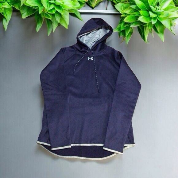 Under Armour Storm Women’s UA Double Threat Armour Fleece Navy Blue Gray Medium - Picture 1 of 8